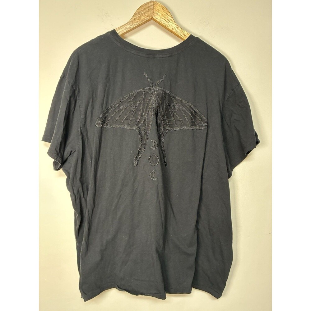 Torrid Nightfall T-Shirt Women’s 3X All Black Spanish Moth Cutout Gothic